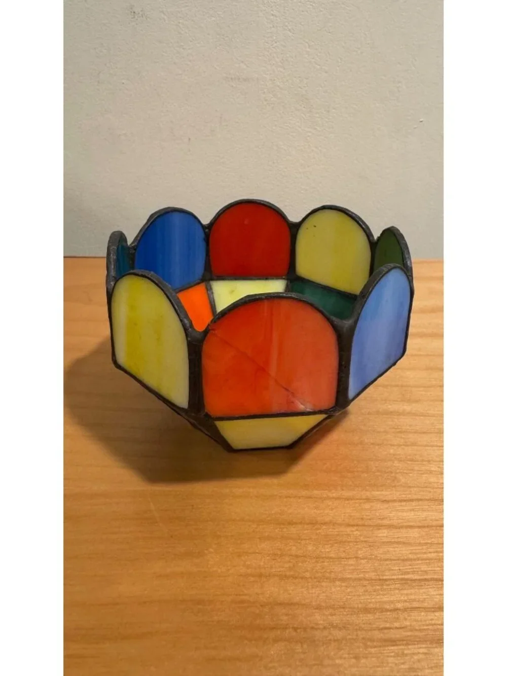 Multi-colored Stained Glass Candleholder